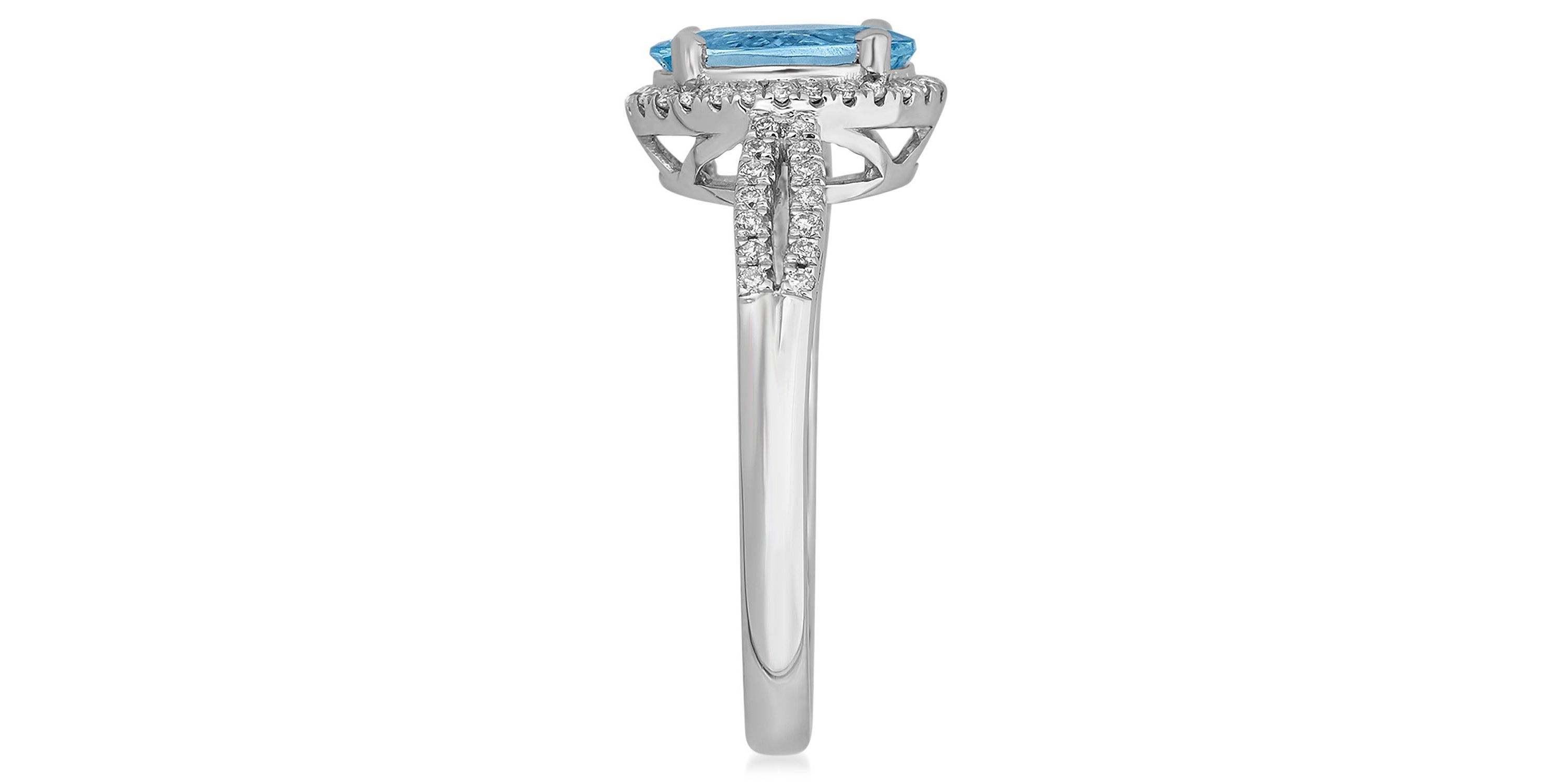 AQUA Ring in 10K WHITE GOLD