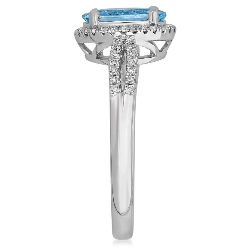 AQUA Ring in 10K WHITE GOLD