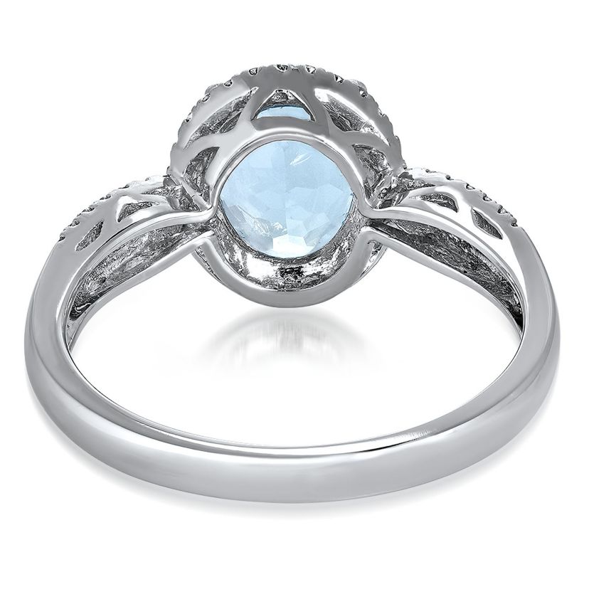 AQUA Ring in 10K WHITE GOLD