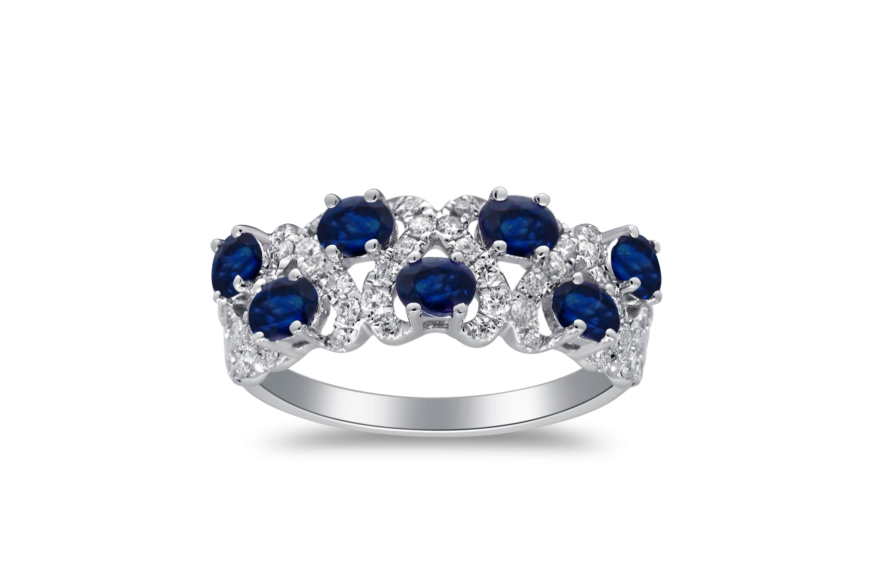SAPPHIRE Ring in 14K WHITE GOLD