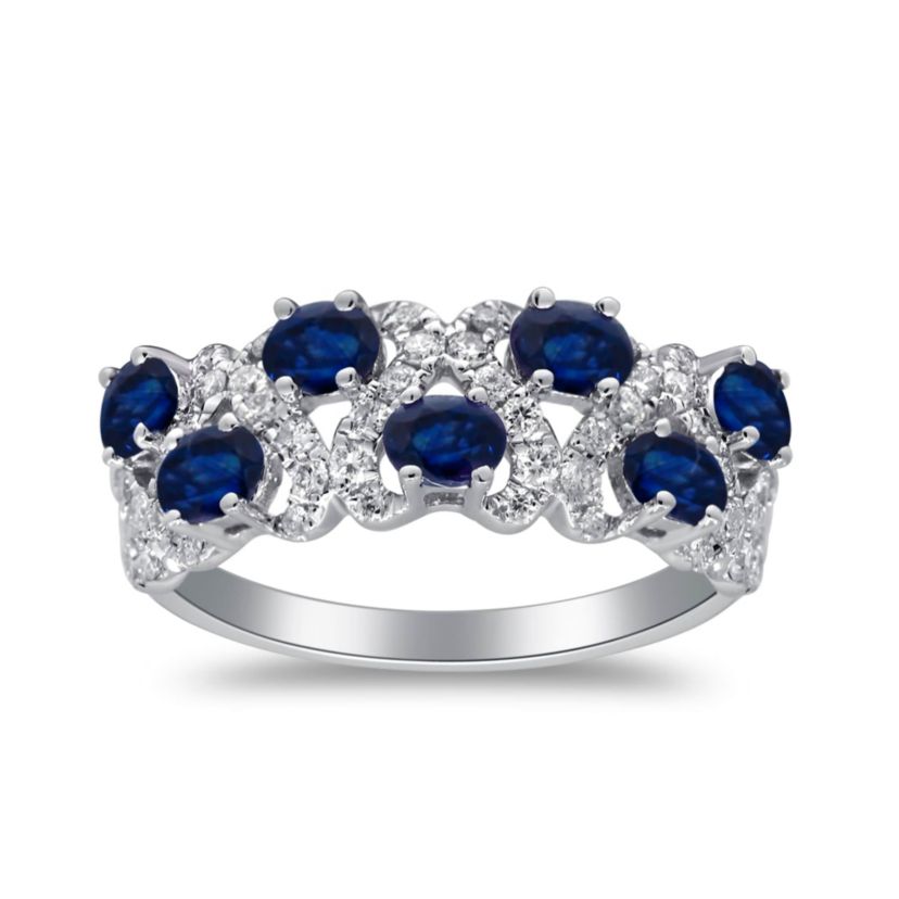 SAPPHIRE Ring in 14K WHITE GOLD