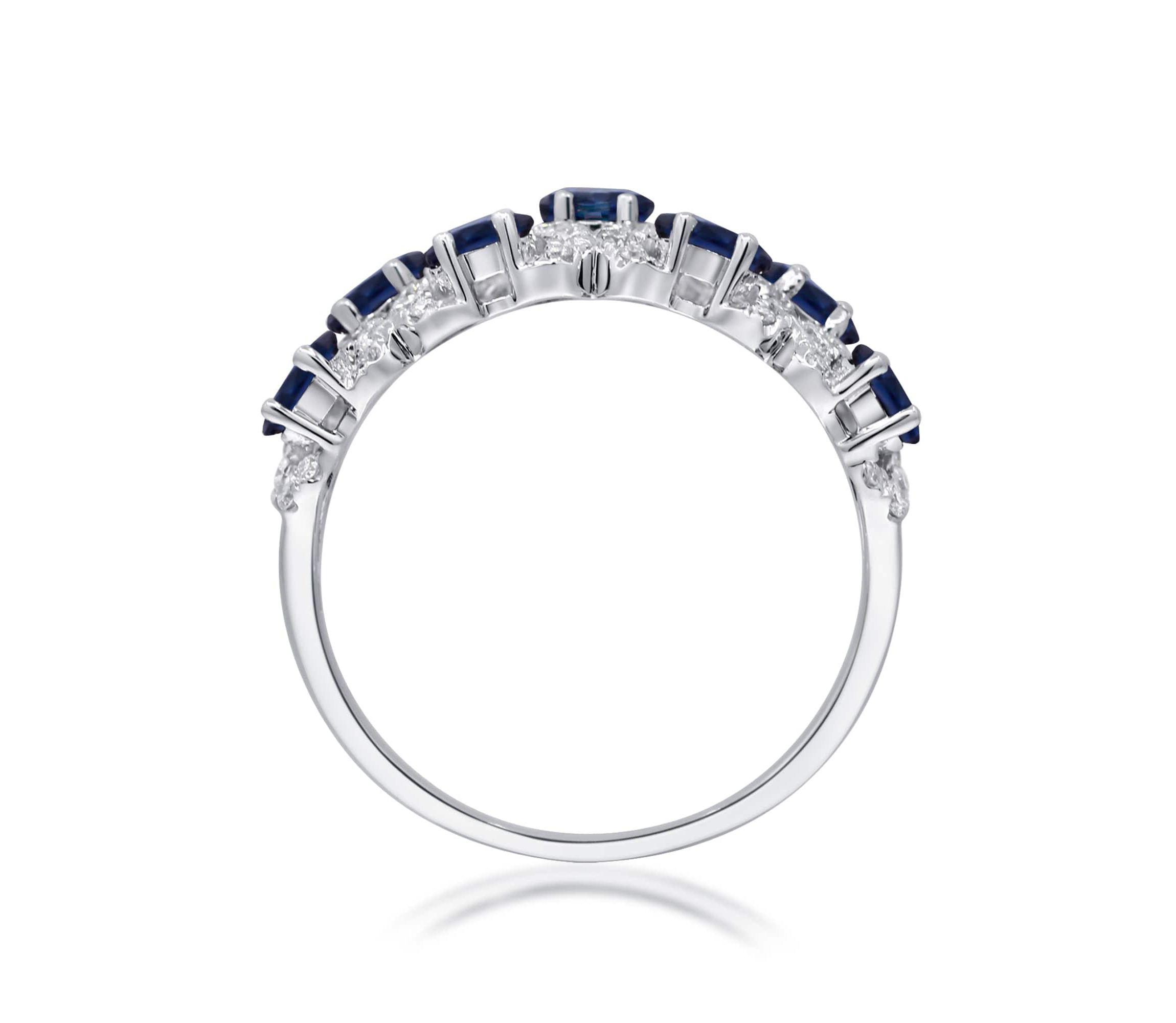SAPPHIRE Ring in 14K WHITE GOLD