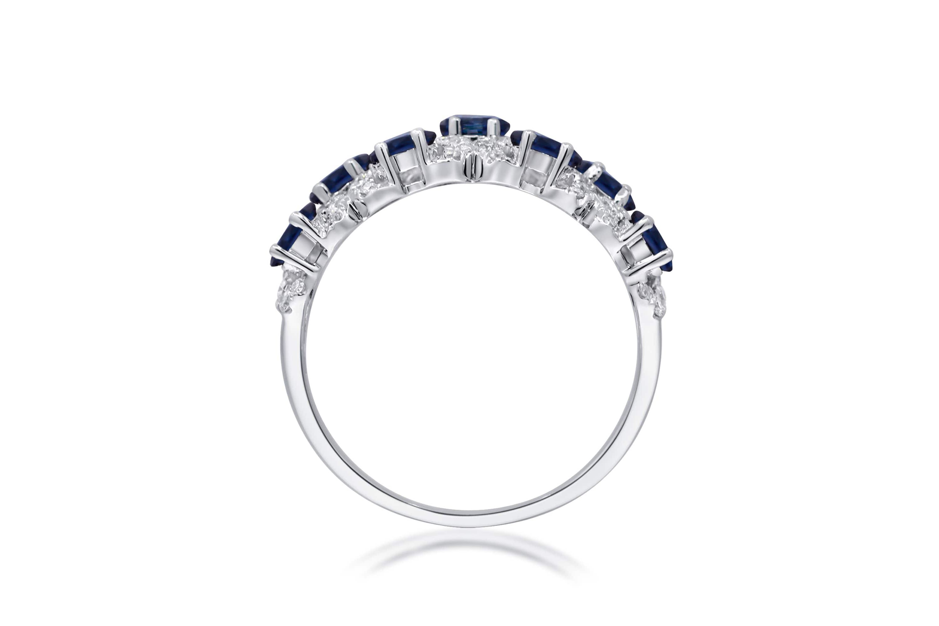 SAPPHIRE Ring in 14K WHITE GOLD