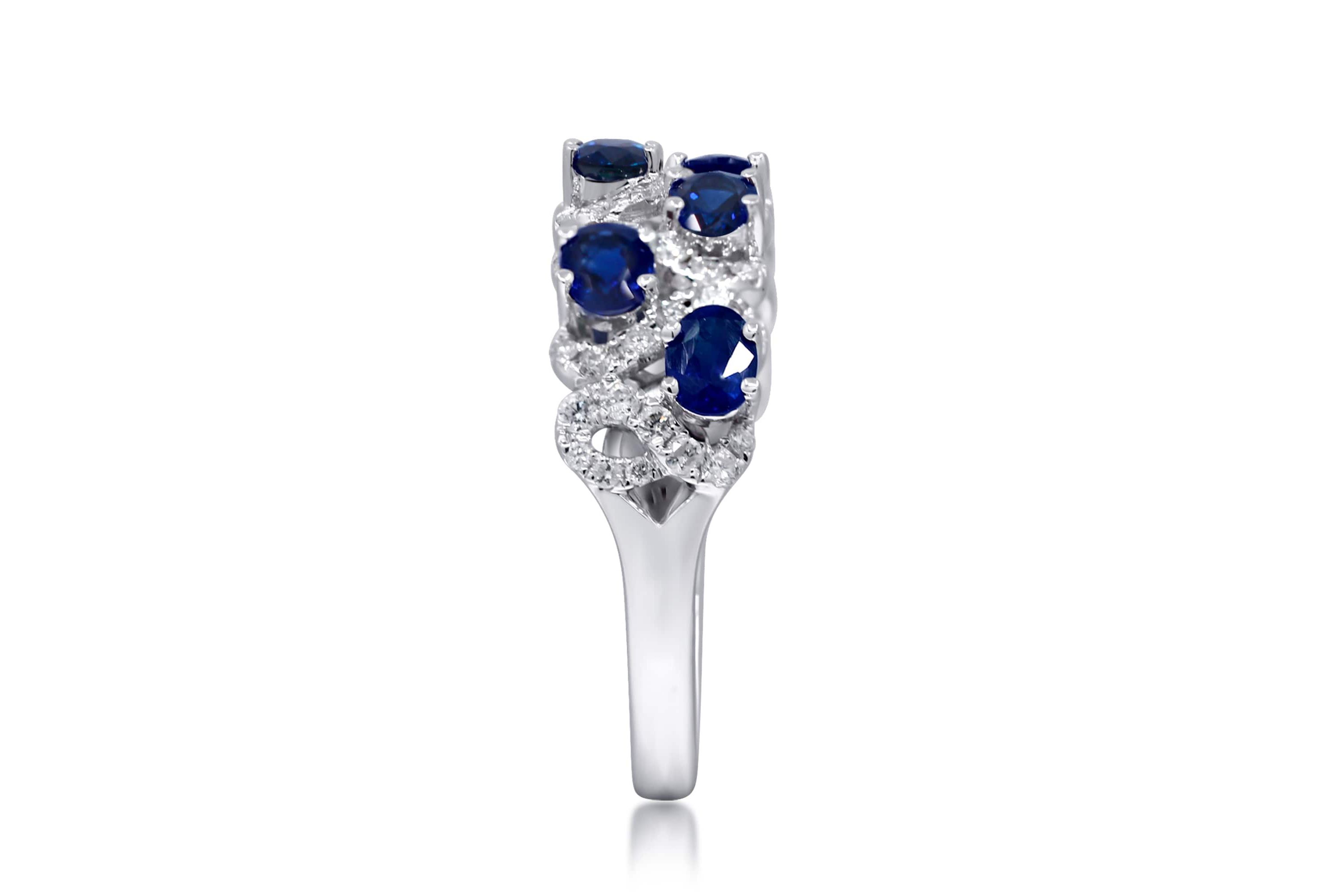 SAPPHIRE Ring in 14K WHITE GOLD