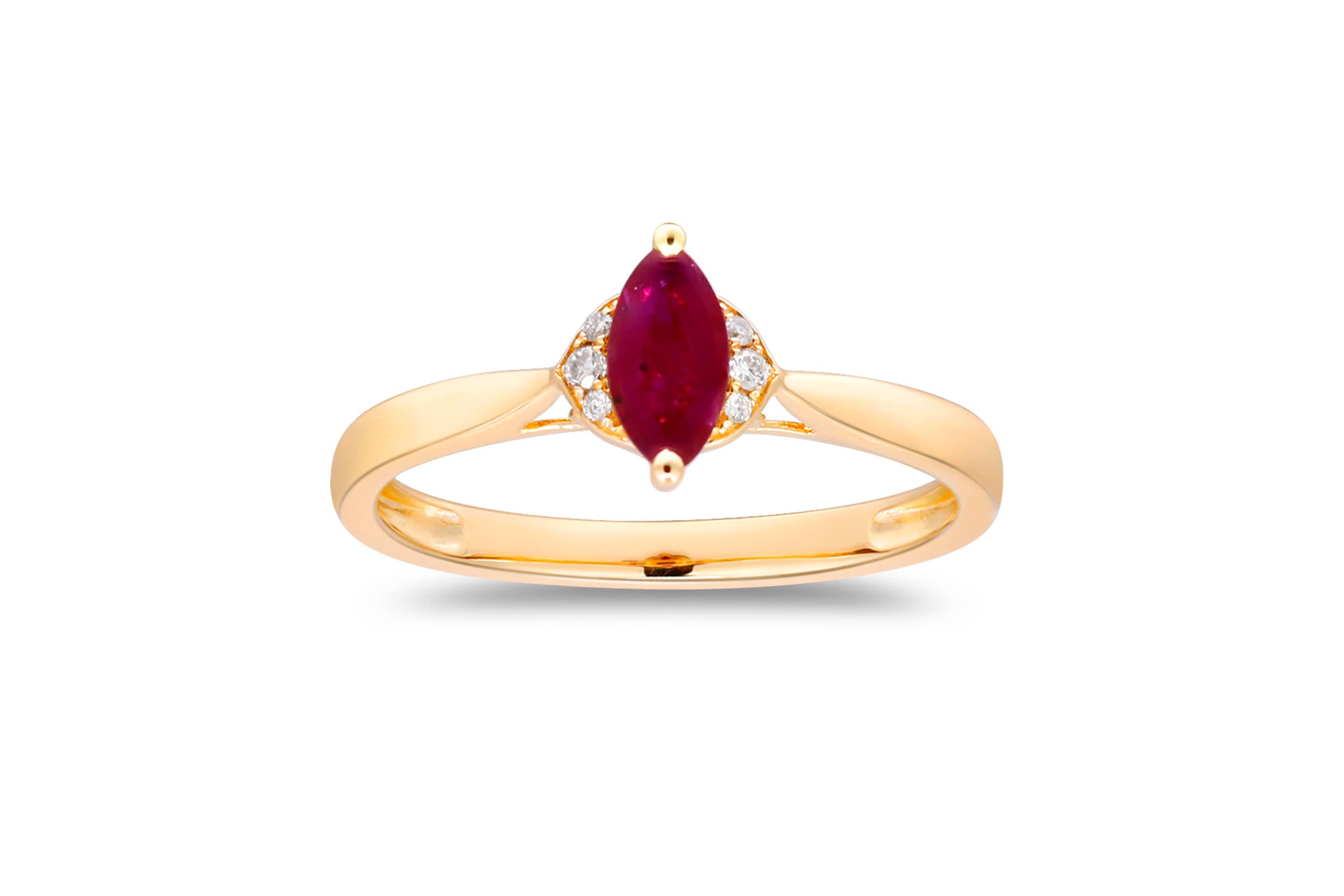 RUBY Ring in 10K YELLOW GOLD