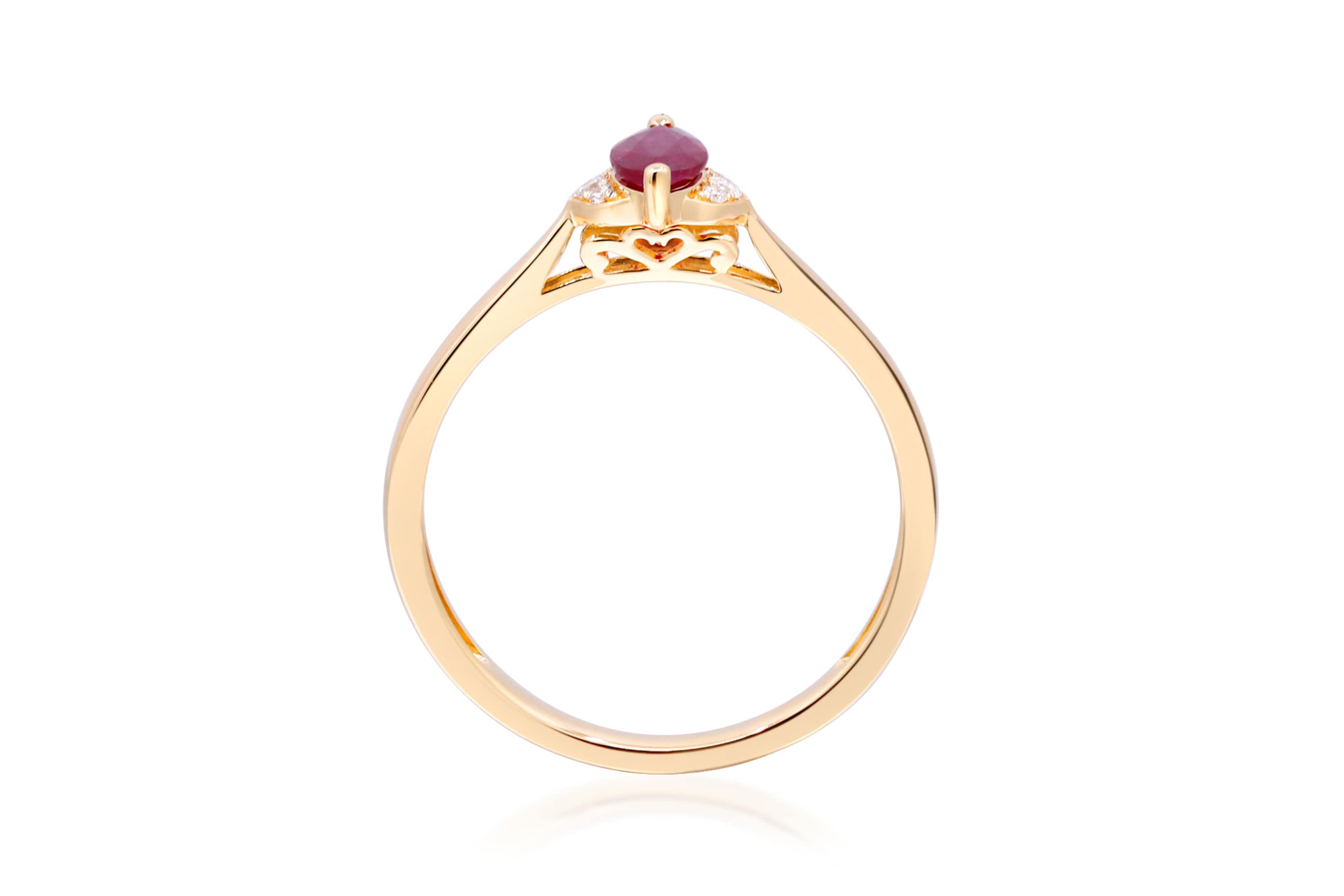 RUBY Ring in 10K YELLOW GOLD