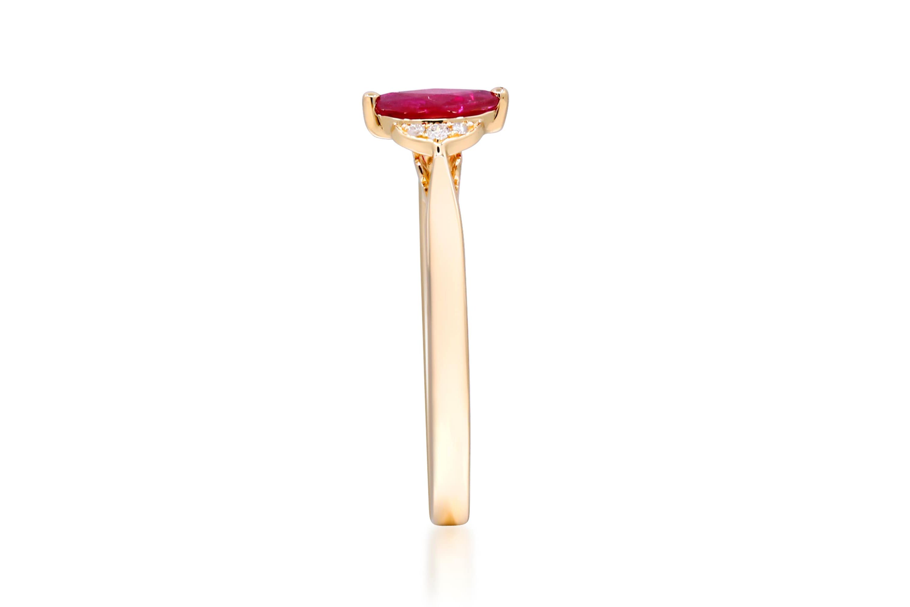 RUBY Ring in 10K YELLOW GOLD