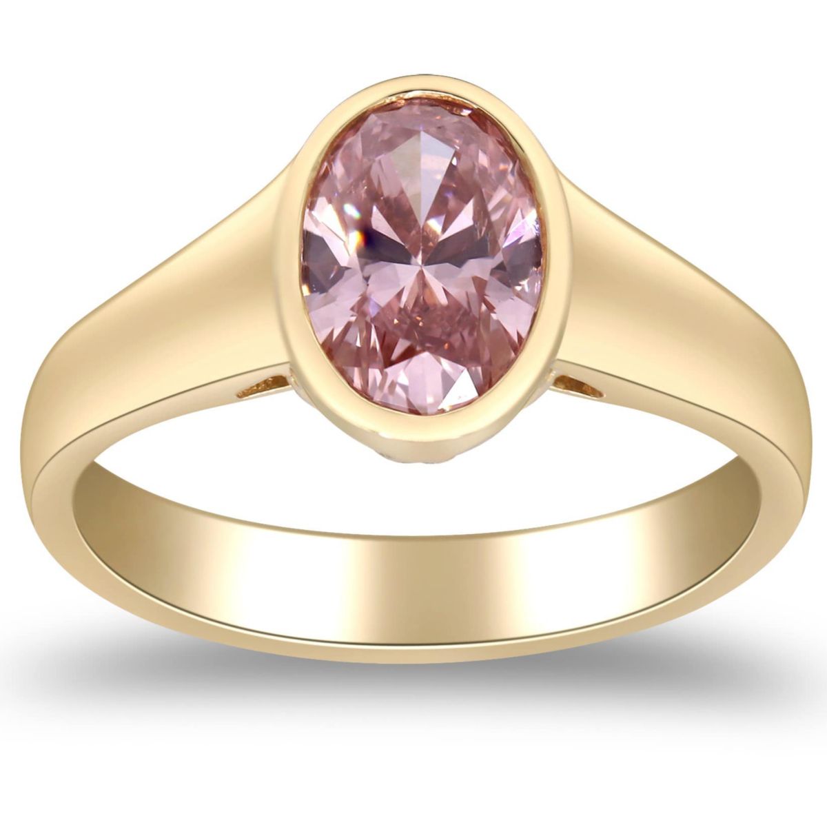 Anika and August Lab Created LAB GROWN PINK DIAMOND Ring in 14K YELLOW ...