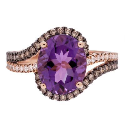 Anika and August AMETHYST Ring in 10K ROSE GOLD, 6