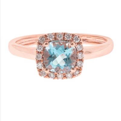 Anika and August AQUA Ring in 10K ROSE GOLD, 6