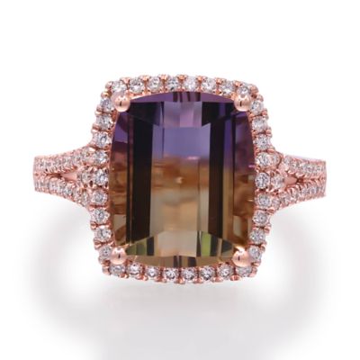 Anika and August AMETRINE Ring in 10K ROSE GOLD, 6