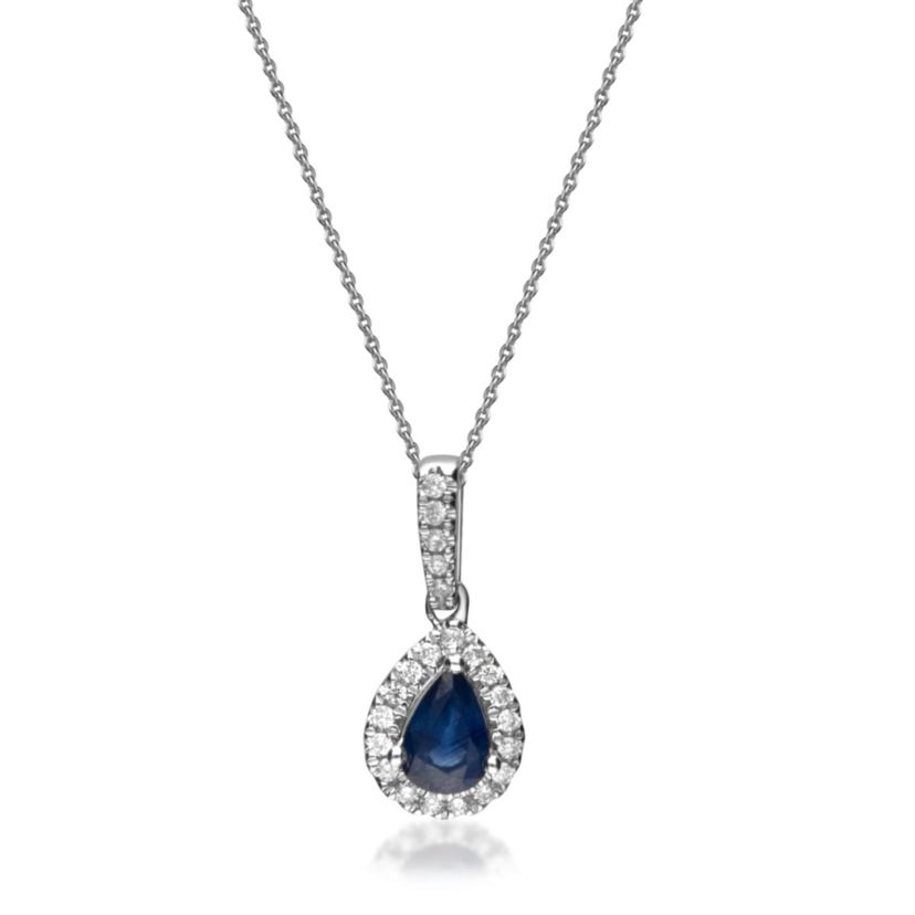 SAPPHIRE Pendant in 10K WHITE GOLD