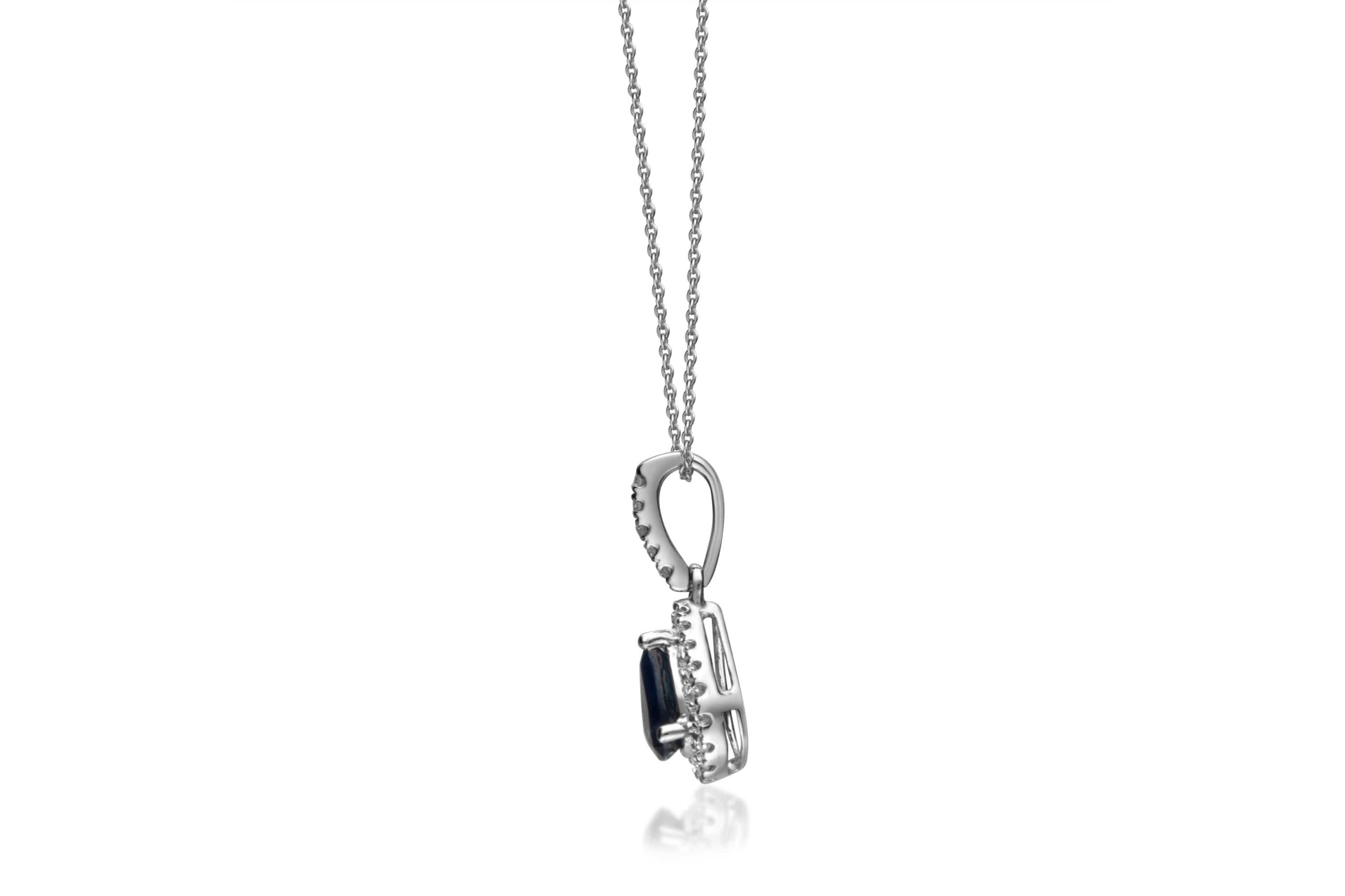 SAPPHIRE Pendant in 10K WHITE GOLD