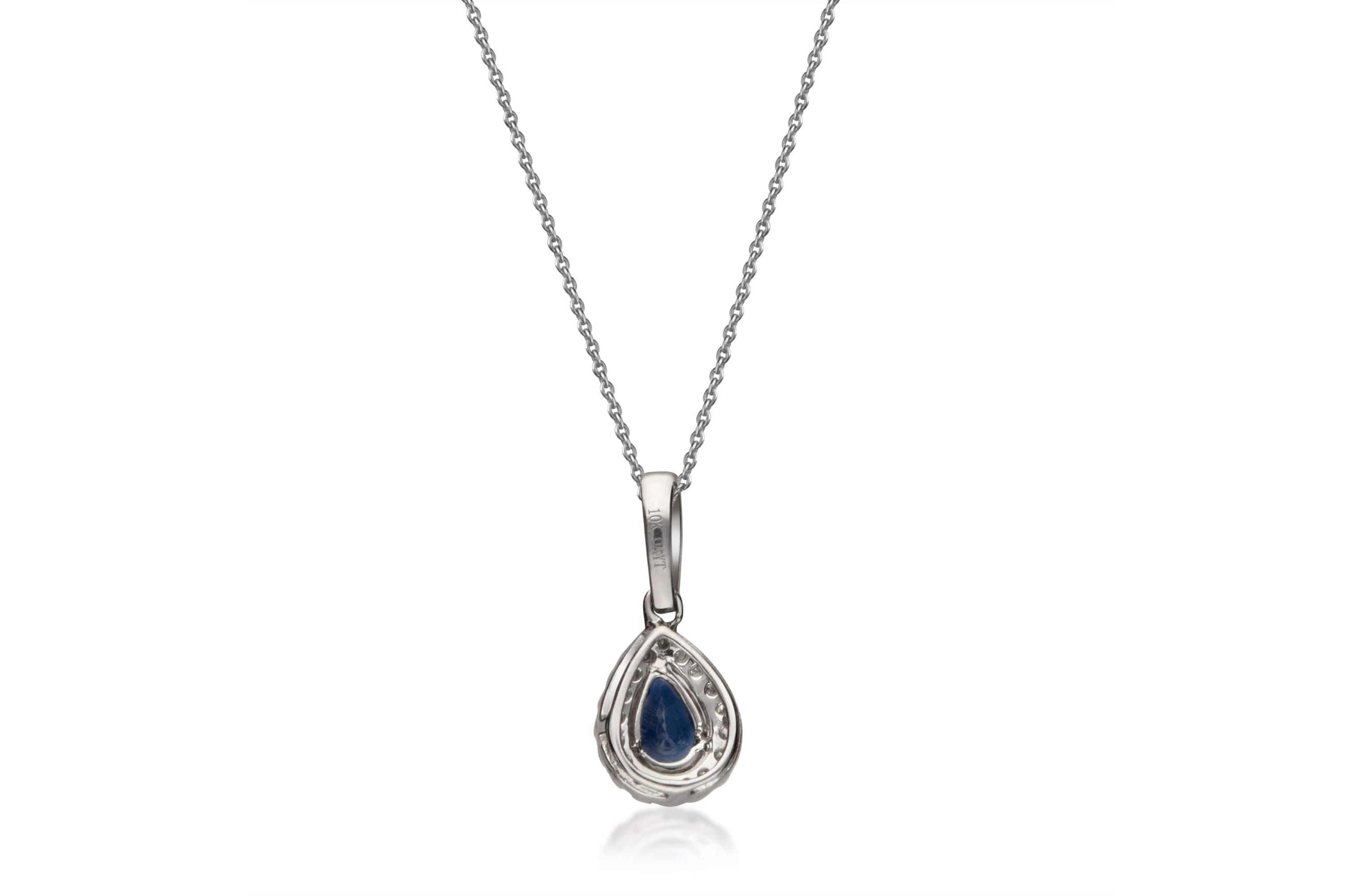 SAPPHIRE Pendant in 10K WHITE GOLD