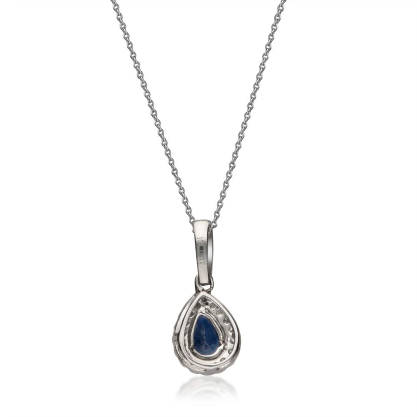 SAPPHIRE Pendant in 10K WHITE GOLD