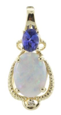 Anika and August Opal Pendant in 10K Yellow Gold
