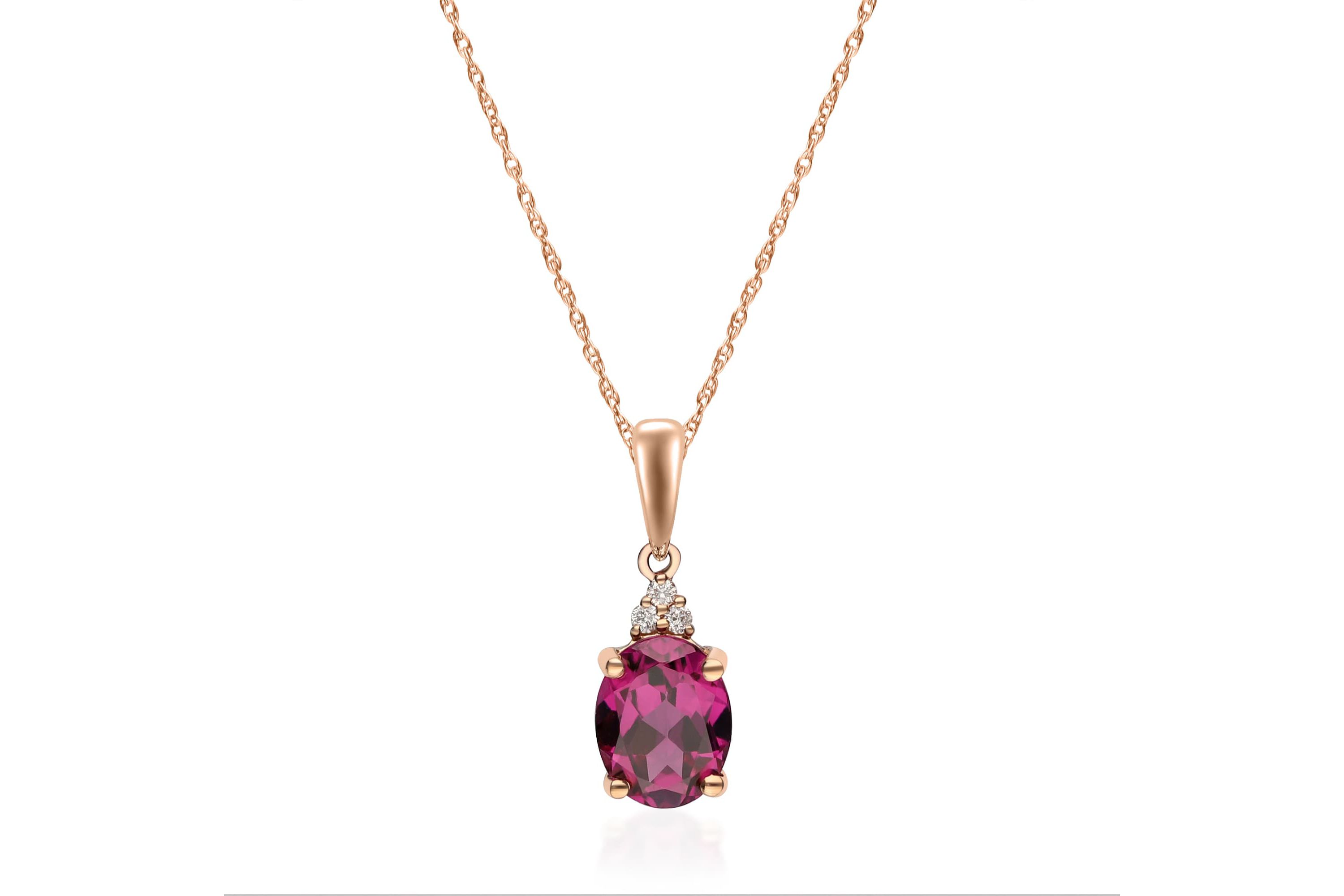 RHODOLITE Pendant in 10K ROSE GOLD
