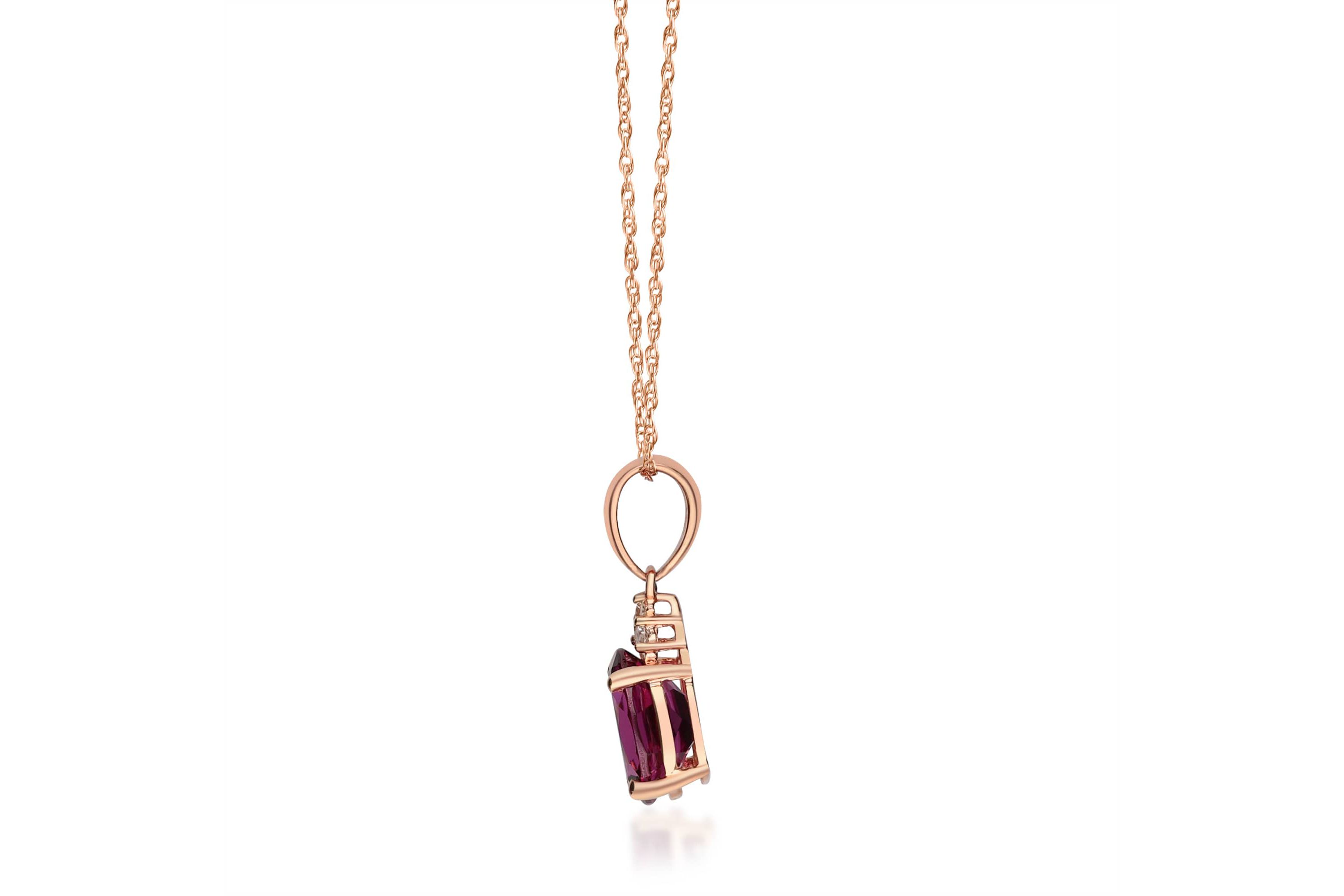 RHODOLITE Pendant in 10K ROSE GOLD