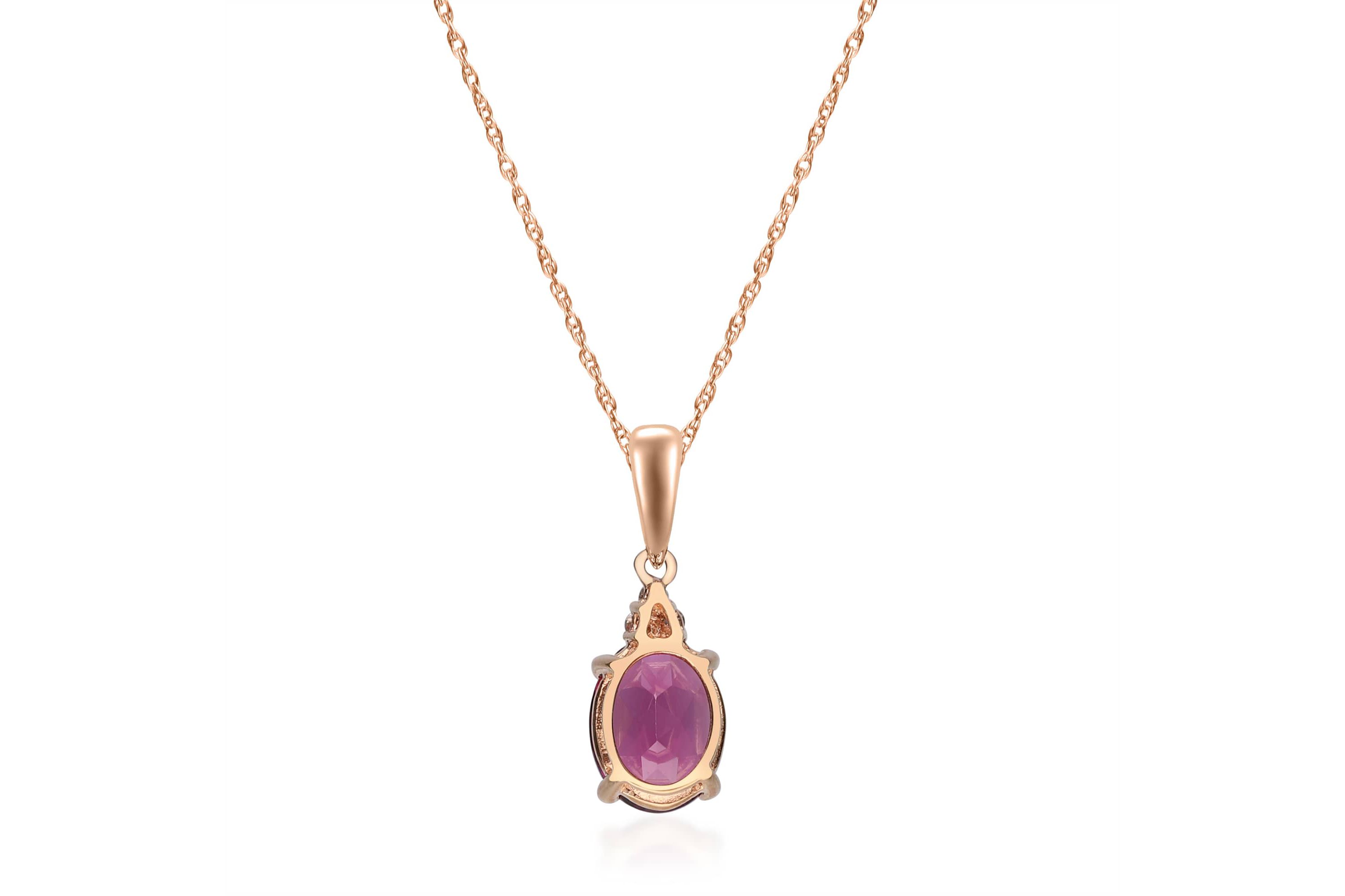 RHODOLITE Pendant in 10K ROSE GOLD