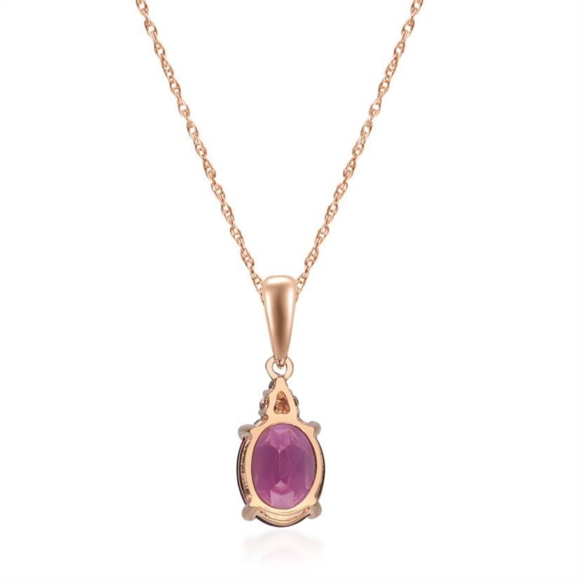 RHODOLITE Pendant in 10K ROSE GOLD