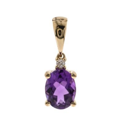 Anika and August Amethyst Pendant in 10K Yellow Gold