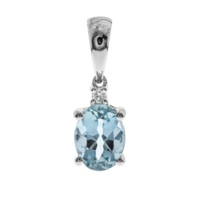 Anika and August Aquamarine Pendant in 10K White Gold
