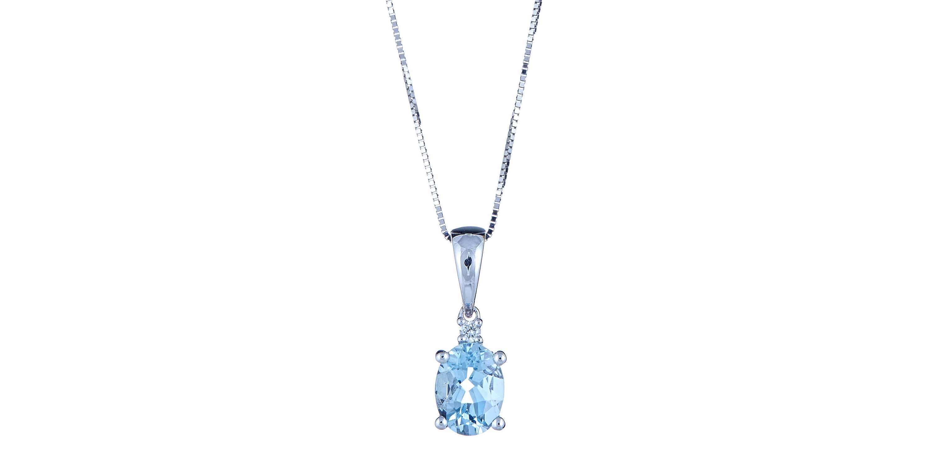 Aquamarine Pendant in 10K White Gold