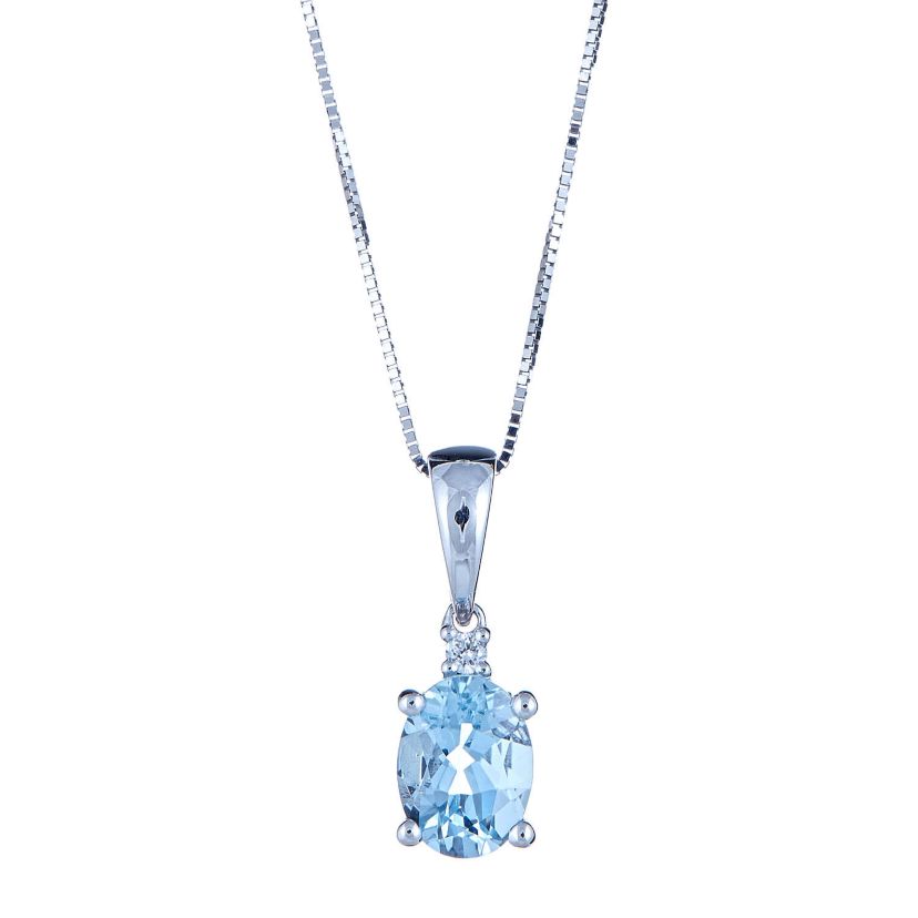 Aquamarine Pendant in 10K White Gold