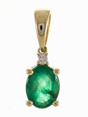 Anika and August Emerald Pendant in 10K Yellow Gold