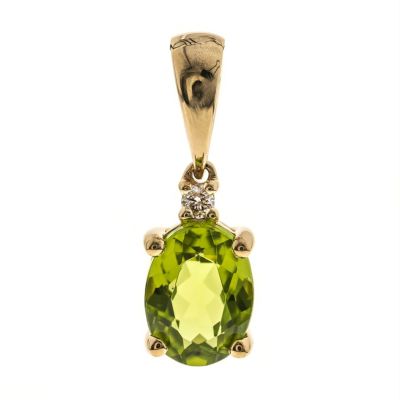 Anika and August Peridot Pendant in 10K Yellow Gold