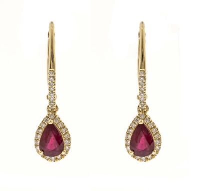 Anika and August RUBY Earrings in 10K YELLOW GOLD