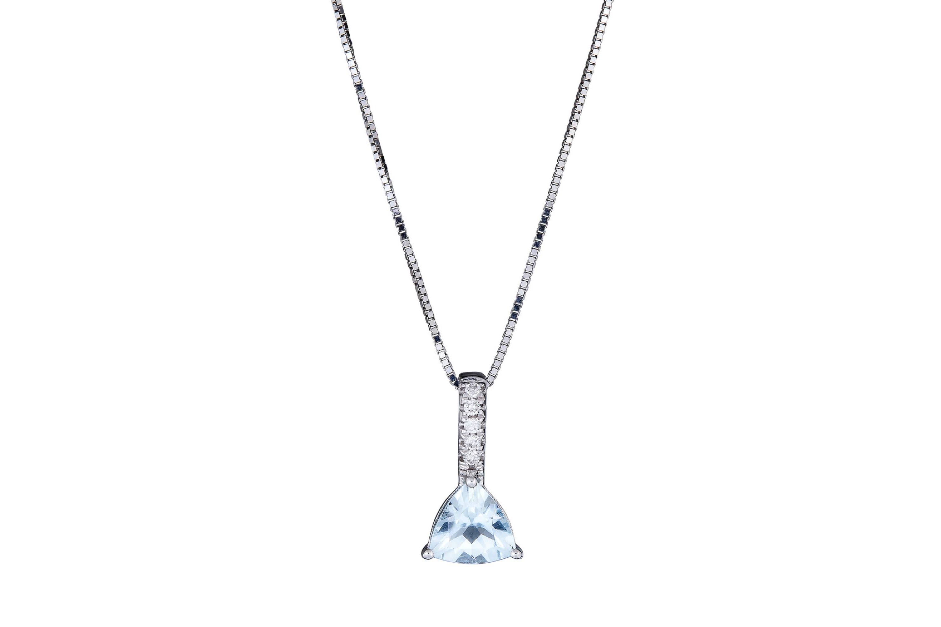 Aquamarine Pendant in 10K White Gold