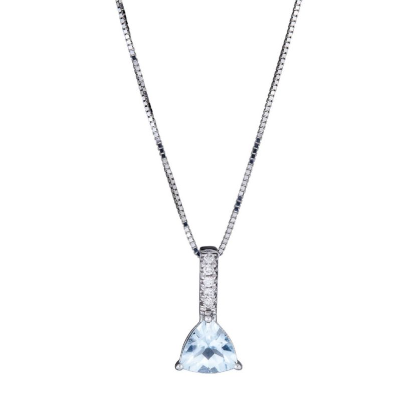 Aquamarine Pendant in 10K White Gold