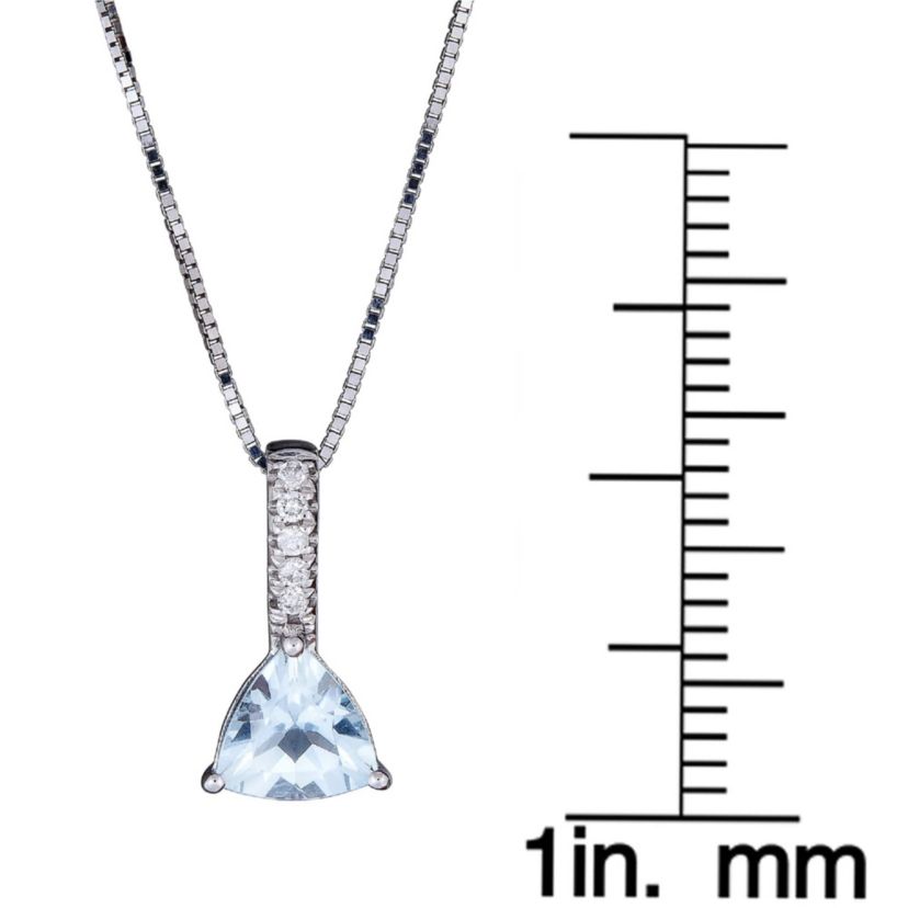 Aquamarine Pendant in 10K White Gold
