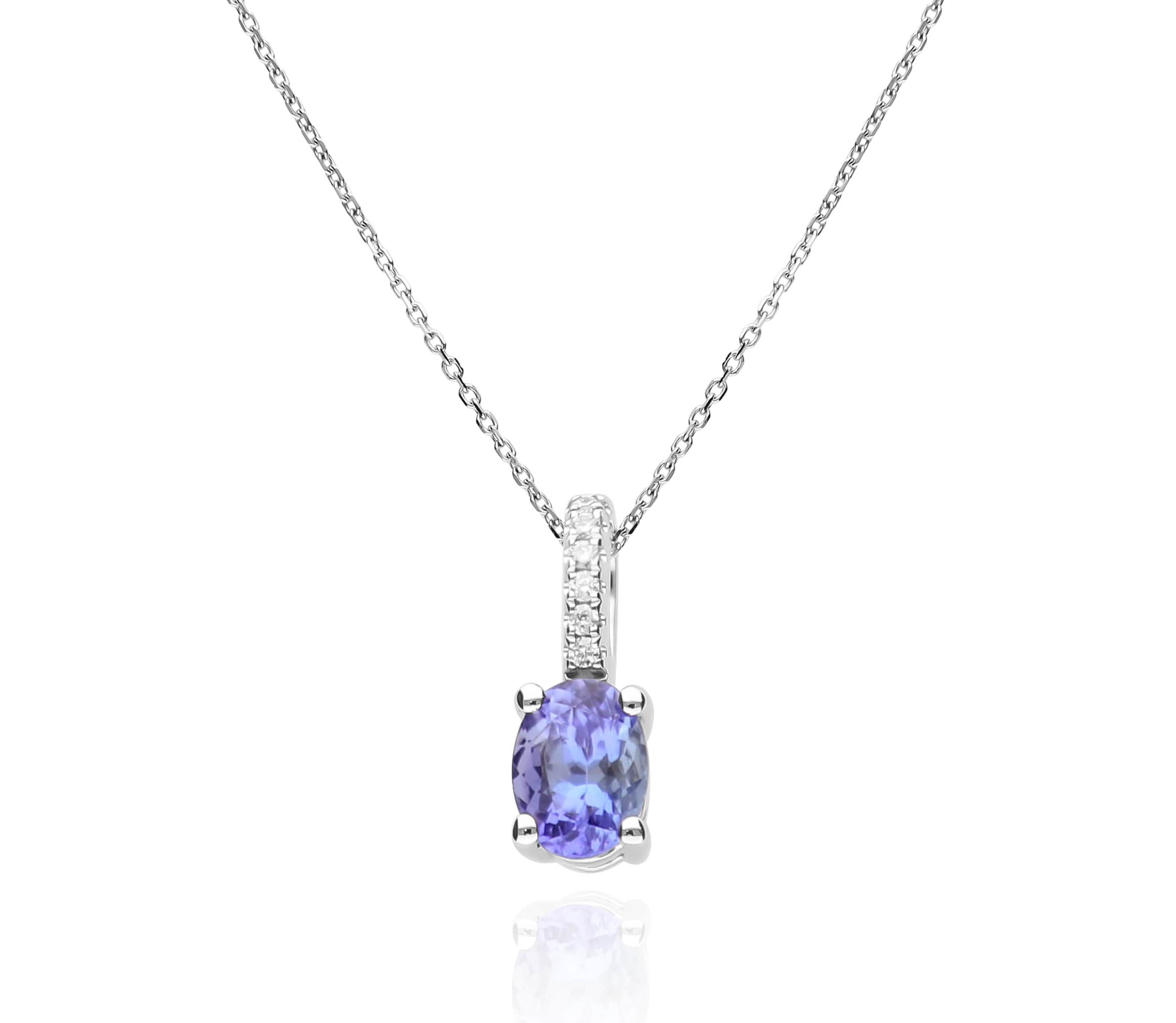 TANZANITE Pendant in 10K WHITE GOLD