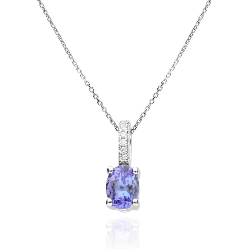 TANZANITE Pendant in 10K WHITE GOLD