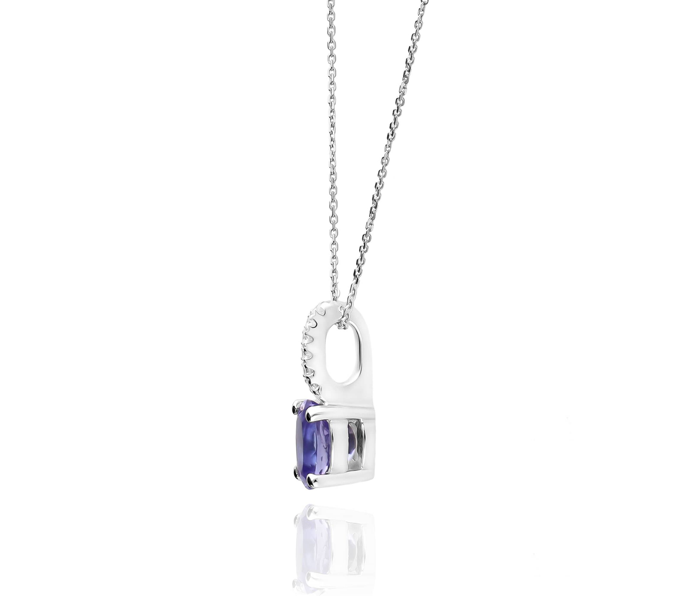 TANZANITE Pendant in 10K WHITE GOLD