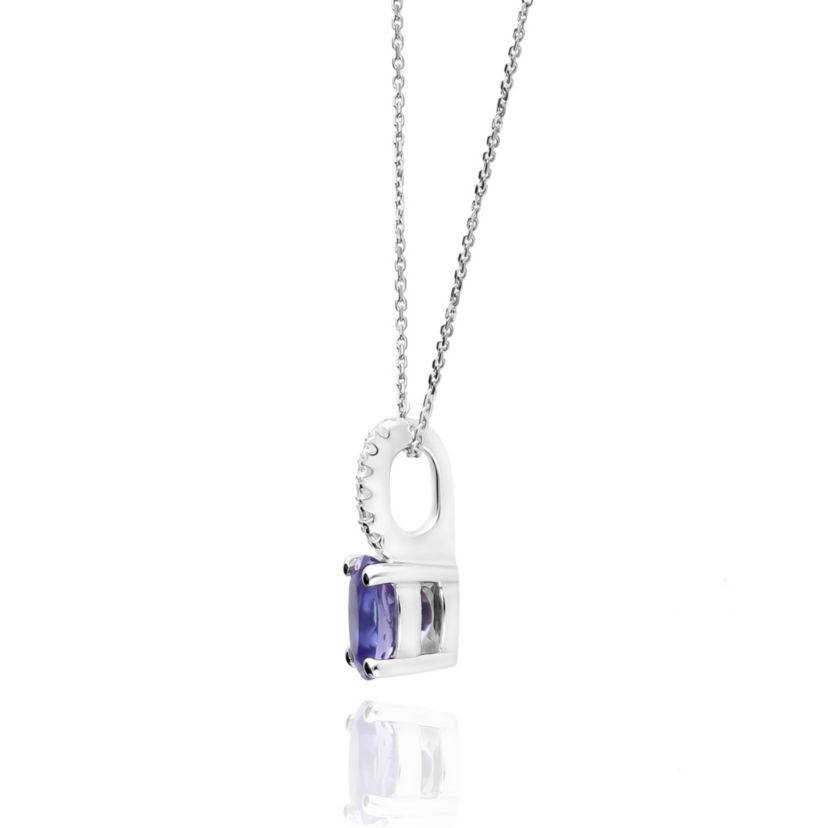 TANZANITE Pendant in 10K WHITE GOLD