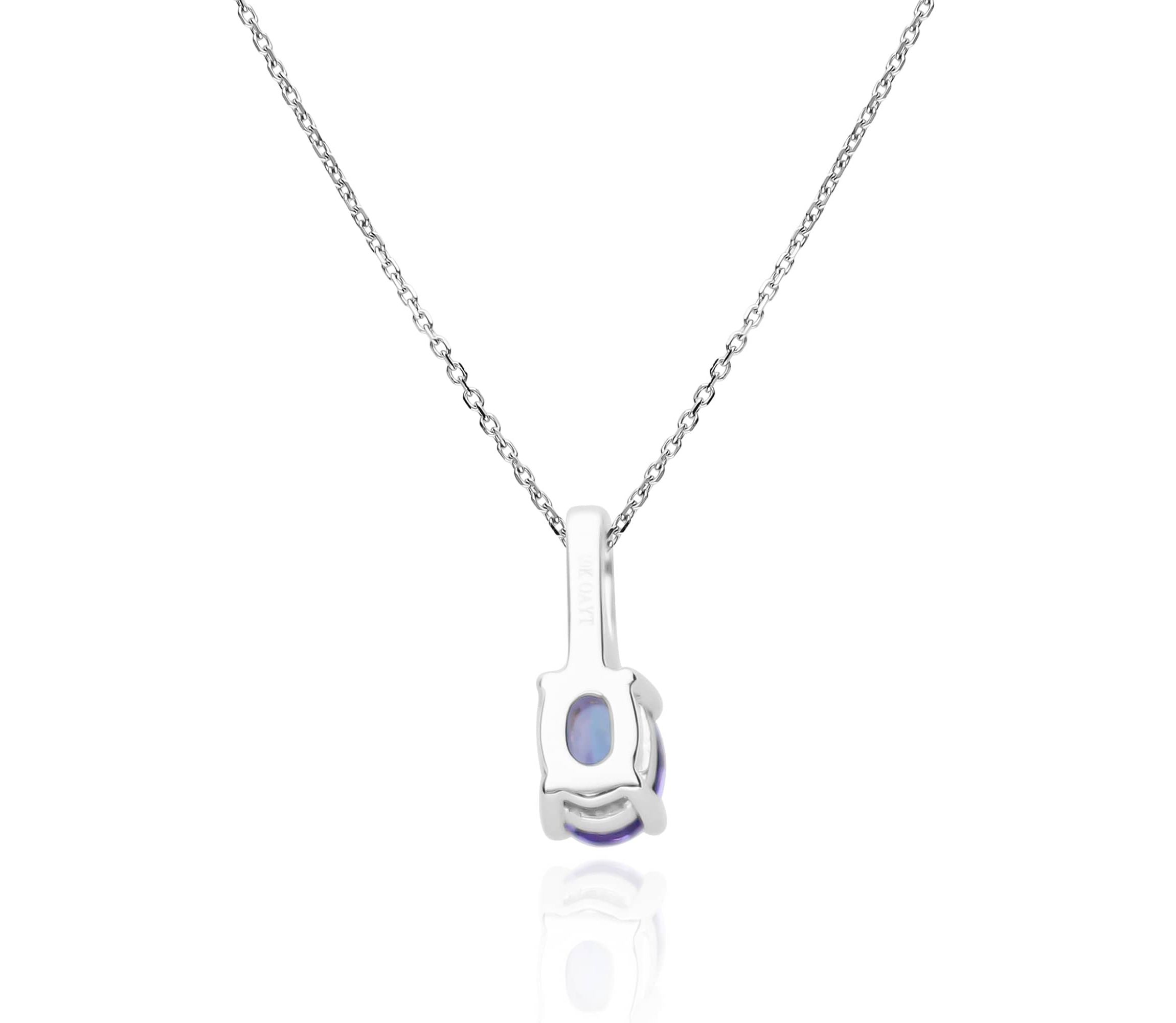 TANZANITE Pendant in 10K WHITE GOLD