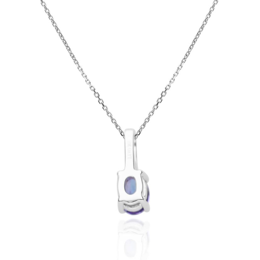 TANZANITE Pendant in 10K WHITE GOLD