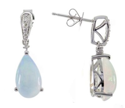 Anika and August Ethiopian Opal Earring in 14K White Gold