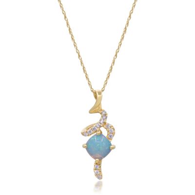 Anika and August Ethiopian Opal Pendant in 14K Yellow Gold