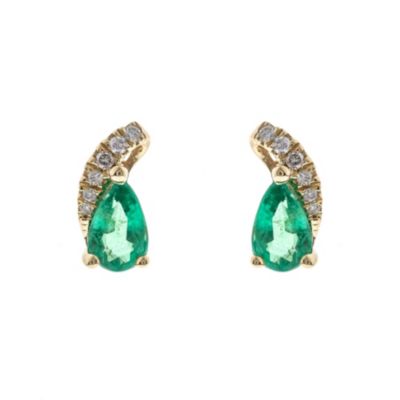 Anika and August EMERALD Earrings in 10K YELLOW GOLD