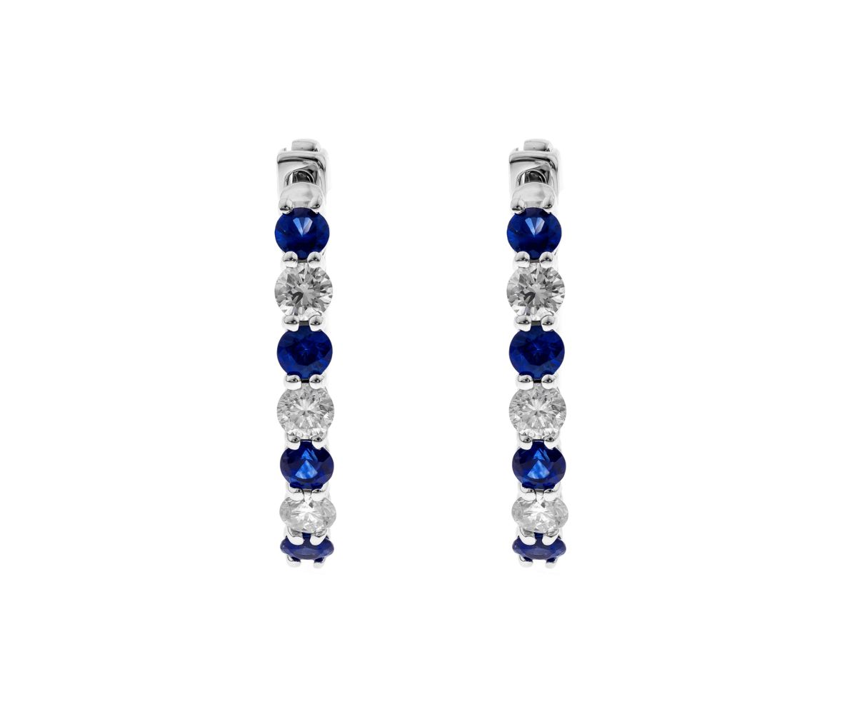 SAPPHIRE Earrings in 10K WHITE GOLD