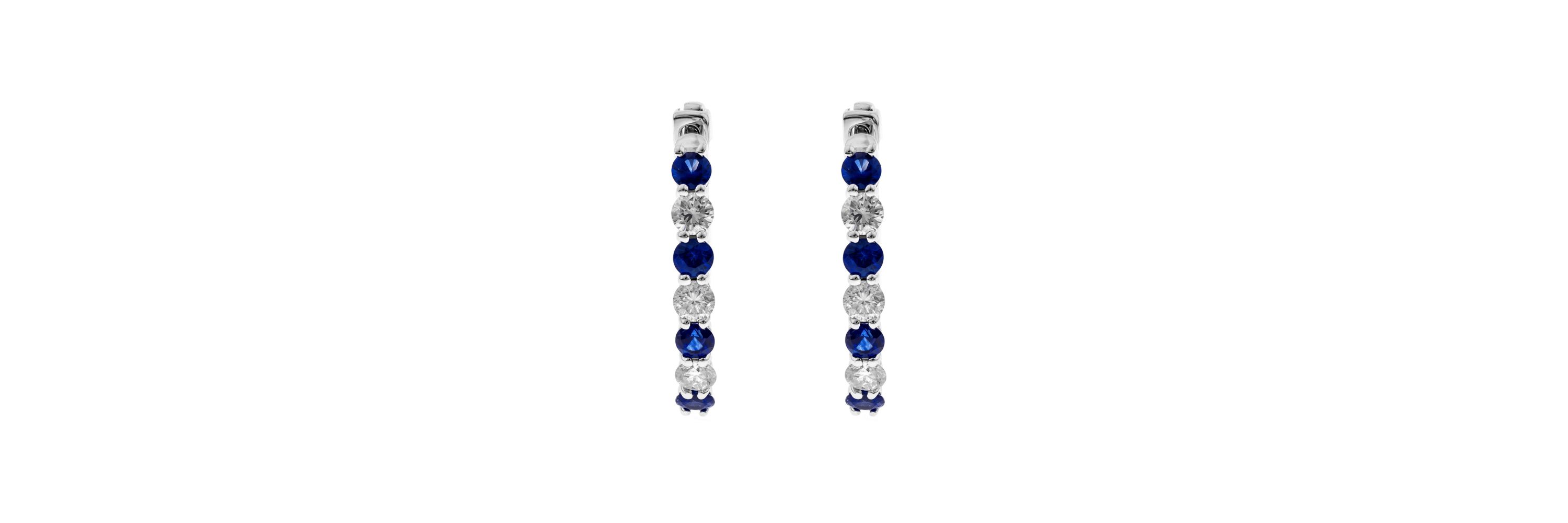 SAPPHIRE Earrings in 10K WHITE GOLD