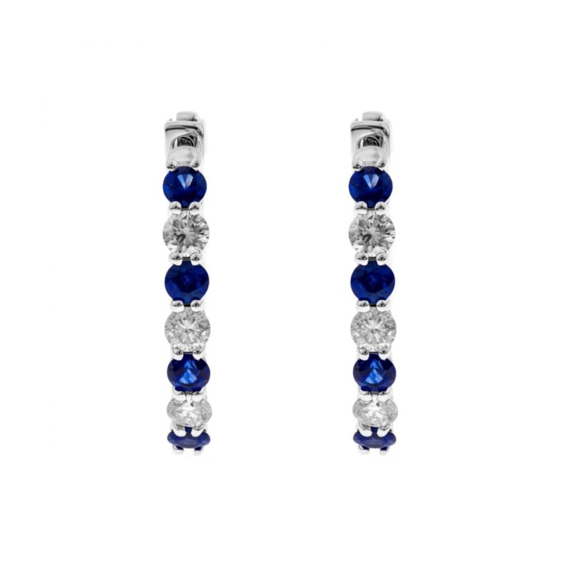 SAPPHIRE Earrings in 10K WHITE GOLD