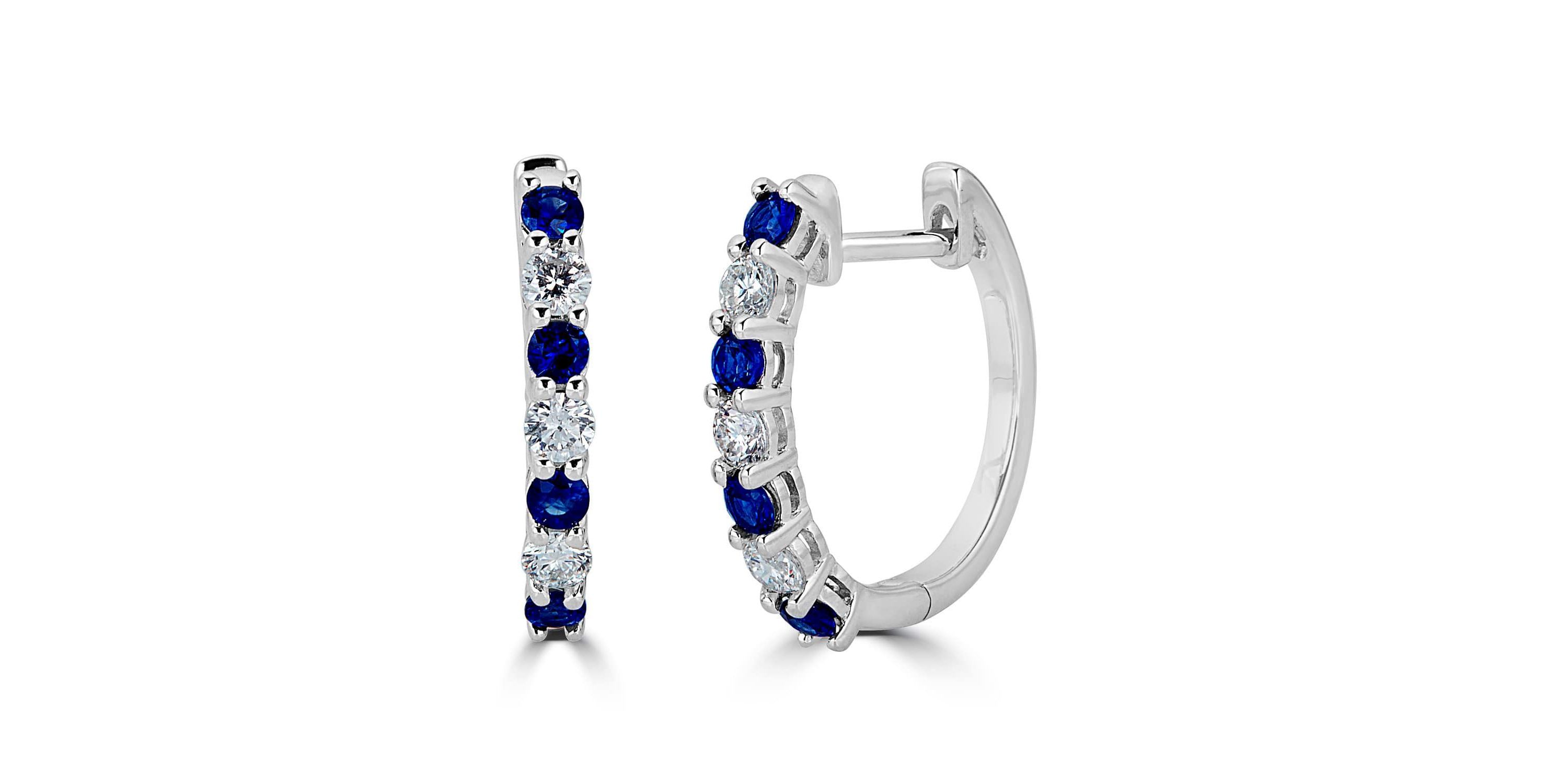 SAPPHIRE Earrings in 10K WHITE GOLD