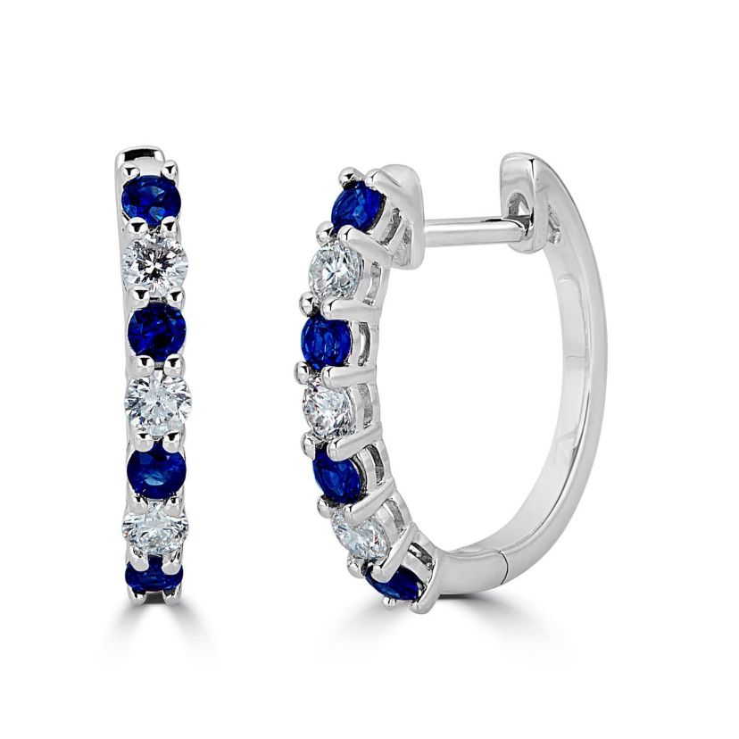 SAPPHIRE Earrings in 10K WHITE GOLD