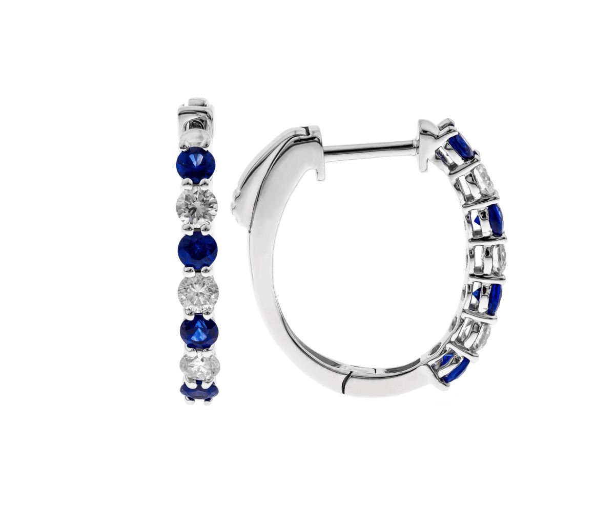 SAPPHIRE Earrings in 10K WHITE GOLD