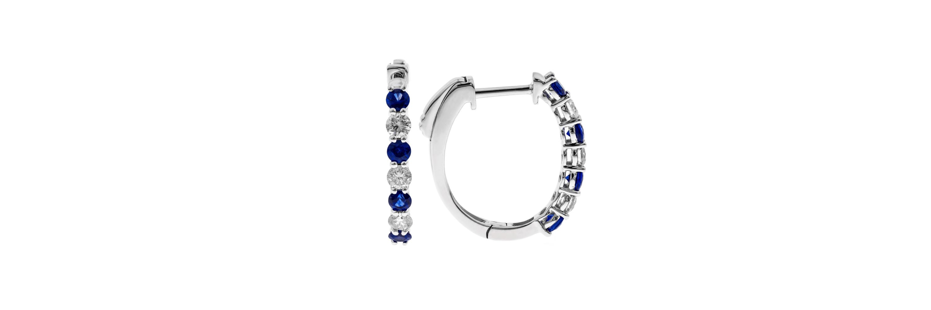 SAPPHIRE Earrings in 10K WHITE GOLD